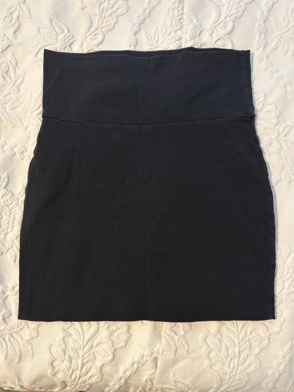 Lily Rose Black Fold-Over Waist Pencil Skirt